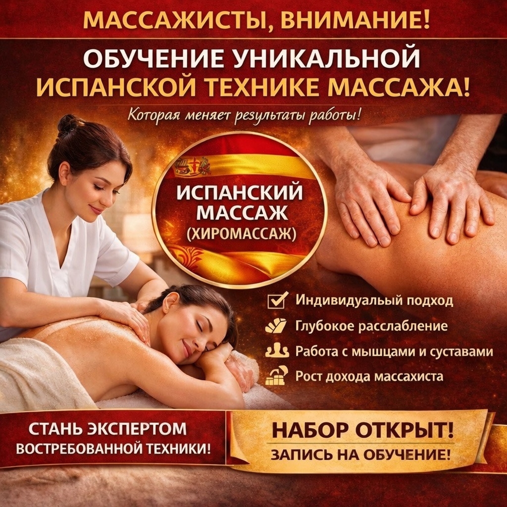 Массажисты, внимание! Стартует обучение уникальной испанской технике, которая меняет результаты работы